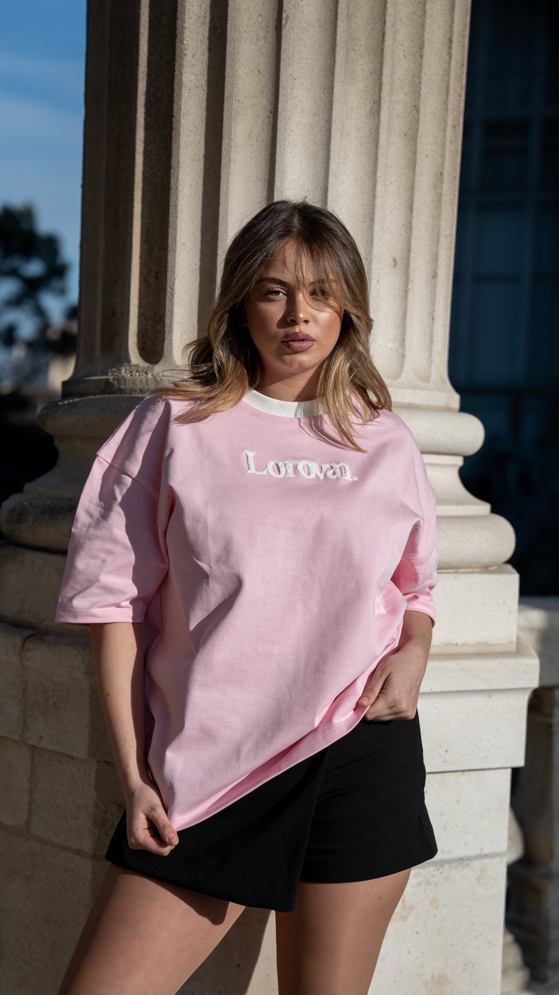 T-SHIRT ROSE PASTEL LOROVAN